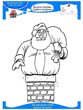 Çocuklar İçin Noel Baba Boyama Sayfaları 
